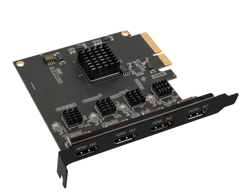 Resolutie 4-kanaals PCIe-videocart voor gelijktijdige weergave en schakeling