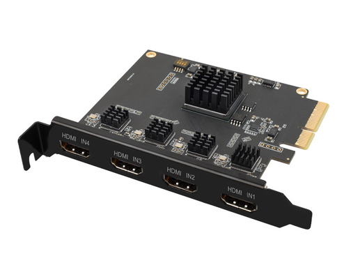 Resolutie 4-kanaals PCIe-videocart voor gelijktijdige weergave en schakeling