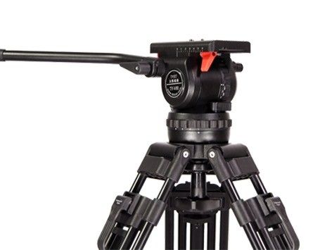 Professionele videoproductie koolstofvezel statief 75 mm schoteldiameter met enkel handvat