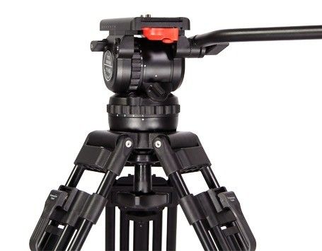 Professionele videoproductie koolstofvezel statief 75 mm schoteldiameter met enkel handvat