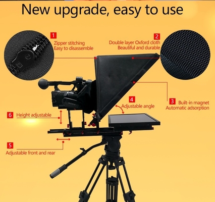 24 inch Monitor Studio Embedded Computer Broadcast Grade Teleprompter met Caster Tripod