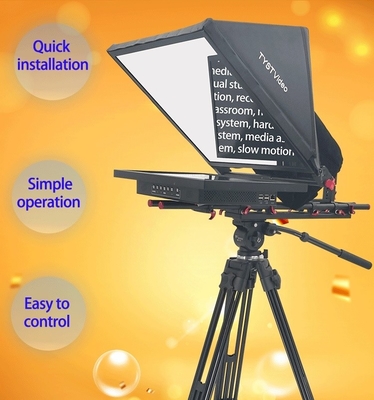 24 inch Monitor Studio Embedded Computer Broadcast Grade Teleprompter met Caster Tripod
