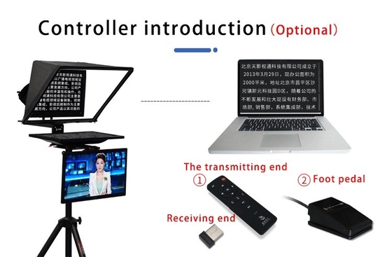 Teleprompter met een hoge transmissiekracht van 24 inch voor TYSTVideo-radio-uitzendingsapparatuur