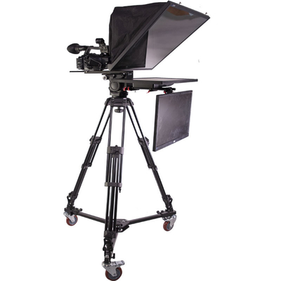 Live streaming met 21 inch draagbare teleprompter en statief