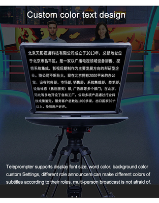 Teleprompter voor indoor of outdoor 24 inch Studio Laptop met Caster Tripod en gehard glas