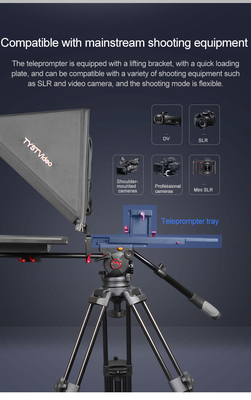 Teleprompter voor indoor of outdoor 24 inch Studio Laptop met Caster Tripod en gehard glas