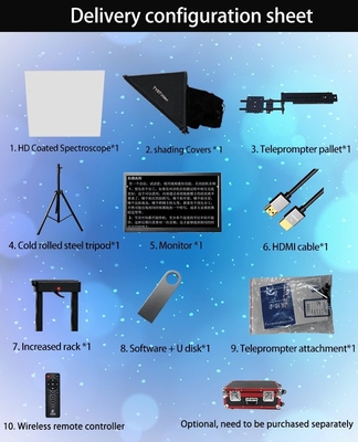 21 inch Screen Control Draagbare Teleprompter voor Live Streaming Private Mould Video Device