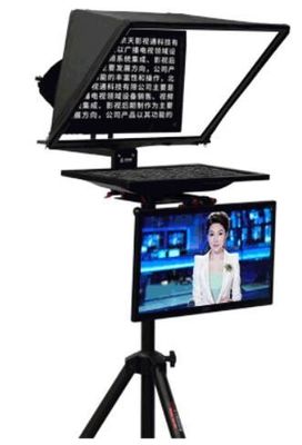 TS2000 Dual Screen Civil Teleprompter met 20 inch Black Metal en Nylon Fabric Design