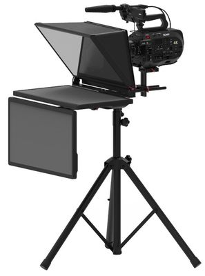 TS2000 Dual Screen Civil Teleprompter met 20 inch Black Metal en Nylon Fabric Design