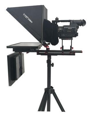 Dual Large Screen Teleprompter voor Studio News Broadcasting Campus TV Station Zwart