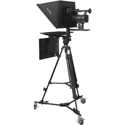 TS-T110/22D Studio Teleprompter 22 inch dubbel scherm zwenkwiel PTZ statief gehard glas