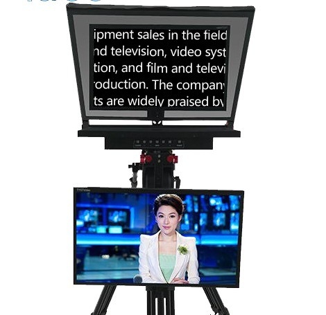 Teleprompter voor de televisie-studio-uitzending.