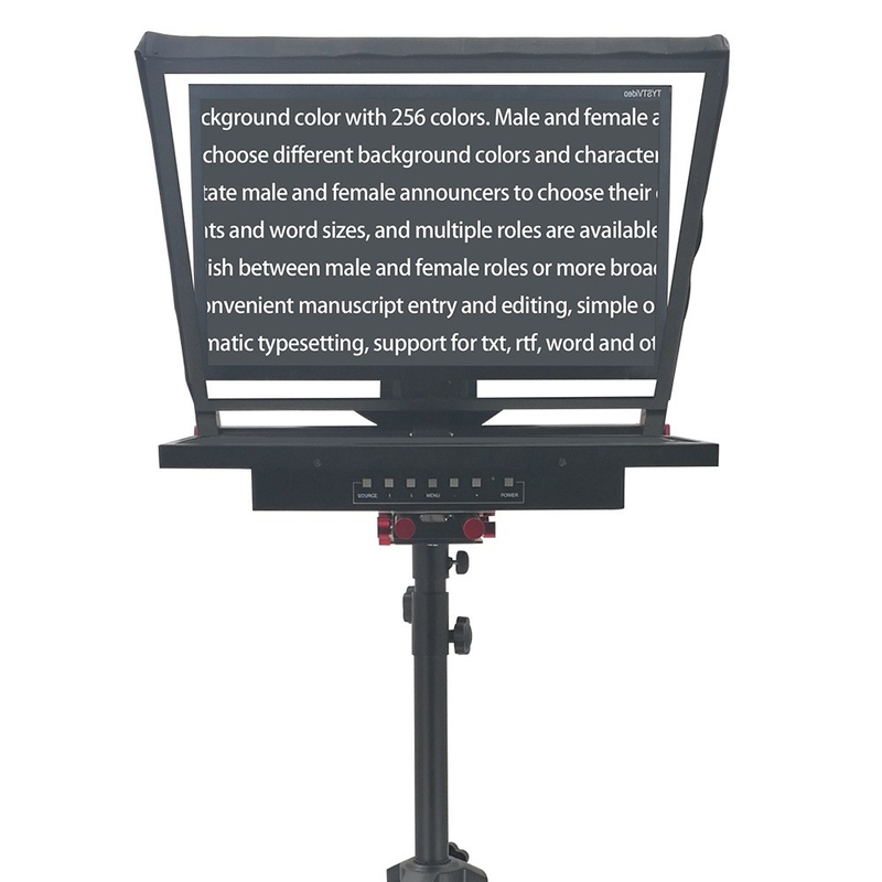 Professionele TV-studio-apparatuur 24 inch Single-screen ingebouwde prompter met automatische spiegel