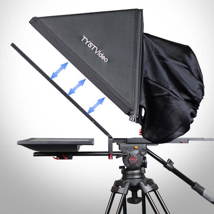 Teleprompter voor indoor of outdoor 24 inch Studio Laptop met Caster Tripod en gehard glas