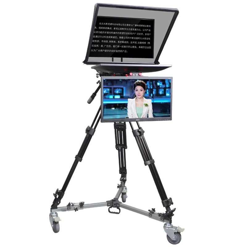 Self-Check Dual Screen 24 "Autocue Teleprompter voor Broadcasting Studio OEM/ODM ondersteund